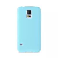 Силиконовый чехол Melkco Poly Jacket TPU case для Samsung Galaxy S5 Mini, голубой