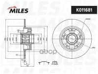 MILES K011681 Диск тормозной задний c подшипником RENAULT MEGANE III/FLUENCE K011681