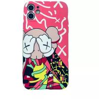 Чехол накладка Luxo Kaws Girl для iPhone 11 светится в темноте, с защитой камер и софт тач покрытием