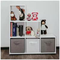 Стеллаж Kvadro-6 белый для хранения бытовых вещей для офиса для детской для гостиной 330х964х990 (ДхШхВ)