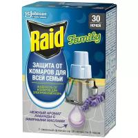 Жидкость для фумигатора Raid Family от комаров, нежный аромат лаванды, 30 ночей