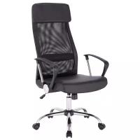 Кресло Easy Chair сетка/кожзам черный, хром