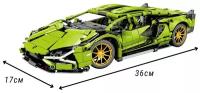 Конструктор Technique Lamborghini 1254 деталей / Зелёный Ламборджини конструктор / Конструктор для детей / Конструктор Гоночные машинки / Ламбо