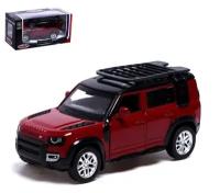 Машина металлическая LAND ROVER DEFENDER 110, 1:43, инерция, открываются двери, цвет красный (1 шт.)