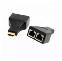 Адаптер HDMI GSMIN CB-04 по витой паре HDMI RJ45x2 (Чёрный)