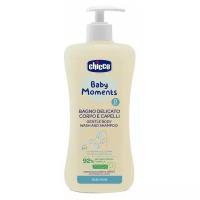 Chicco Baby moments нежное средство для мытья волос и тела Delicate skin (с дозатором), 500 мл