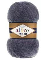 Пряжа Alize Angora Real 40 (Ангора Реал 40) - 5 мотков цвет 411 джинсовый 40% шерсть, 60% акрил 100г 480м