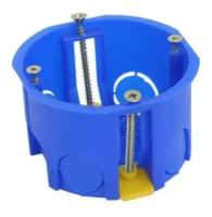 Подрозетник (коробка установочная) для полых стен и ГЛК D68x45 мм цвет синий (комплект 10 шт)