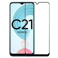 Защитное стекло Противоударное для Realme C21 С Черной рамкой