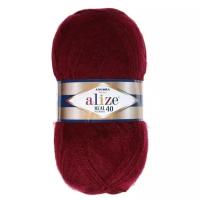 Пряжа Alize Angora Real 40, 40 % шерсть, 60 % акрил, 100 г, 480 м, 1 шт., 57 бордовый