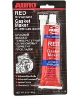 Герметик-прокладка ABRO Masters Red RTV Silicone Gasket Maker, силиконовый, термостойкий, красный, туба 85г, арт. 11-АВ-CH