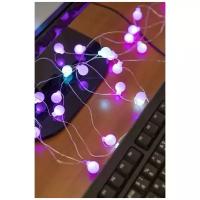 Snowhouse Светодиодная USB-гирлянда Шарики 3.2 м, 32 разноцветных RGB LED, серебряная проволока, пульт управления, таймер, IP20 ILDBL32RGB-C-USB-RC