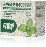 Зубочистки MARKET FRESH с ароматом мяты в коробке 500 шт