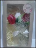 Букет из мыльных цветов, подарок подруге, девушке на 14 февраля