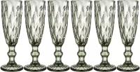 Набор бокалов для шампанского ромбо 6шт muza color 150мл Lefard (147175)