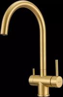 Смеситель для кухни под фильтр с краном для питьевой воды (2в1) Milacio Ultra ( MCU.554.GD ) золото