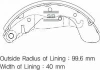 Колодки тормозные барабанные DAEWOO: LACETTI 02-06 CHEVROLET: OPTRA 02-06 Sangsin Brake SA152