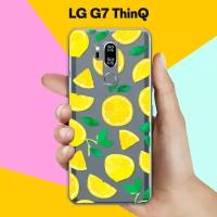 Силиконовый чехол на LG G7 ThinQ Узор из лимонов / для ЛДжи Джи 7 СинКу