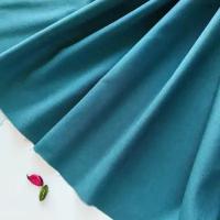 Ткань Лен Комфорт для шитья платья, юбки, рубашки, костюма, умягченный лён с вискозой и хлопком цвета морской волны, 1 м х 138 см