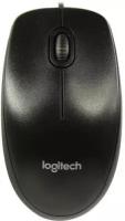 Мышь проводная Logitech B100 black (USB, оптическая, 800dpi, 2but) (910-0055477)