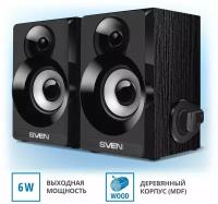 SVEN SPS-517, чёрный, акустическая система 2.0, USB, мощность 2x3 Вт(RMS)