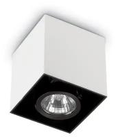 Светильник потолочный ideal lux Mood PL1 D09 Square макс.1х28Вт IP20 GU10 230В Белый/Черный Металл 140902