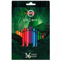 Koh-I-Noor Карандаши Koh-I-Noor 3595 «Динозавр», 36 цветов, картонная упаковка