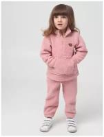 Комплект одежды для девочек, брюки и толстовка, повседневный стиль, карманы, пояс на резинке, размер 92, розовый
