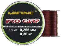 Монофильная карповая леска MIFINE PRO CARP/ 300м /0.255 мм/ 8.36 кг/леска для фидера/для троллинга/рыболовная леска