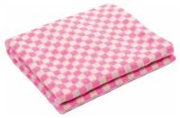 Детское байковое одеяло Ермошка 140*100 В клетку розовый