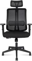 Norden офисное кресло Tema 2D черный пластик / черная сетка / черная ткань