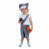 Страна Карнавалия Карнавальный костюм для мальчика «Заяц» от 1,5-3-х лет, велюр, комбинезон, шапка