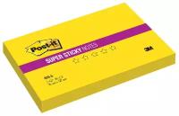 Блок самоклеящийся (стикер) POST-IT Super Sticky, 76х127 мм, 90 л, неоновый желтый, 655-S