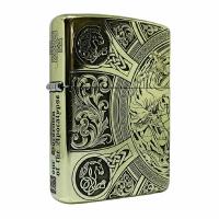 Зажигалка бензиновая Zippo (Armor) 4 всадника Апокалипсиса Кастом Латунь