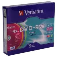 Диск DVD-RW Verbatim 43563 Colour