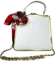 Женская сумка белая/небольшая классическая сумка с бантом