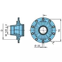 BPW 0327248460 03.272.48.46.0_ступица 33118/33213 380/280.8x205 10n-M22 M125x2 BPW SN42.. 10-12t