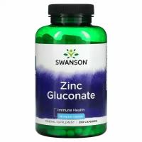 Swanson Zinc Gluсonate 50 мг (Цинк Глюконат) 250 капсул (Swanson)