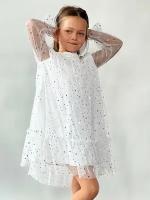 Платье Бушон, размер 122-128, белый