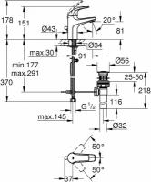 32805000 BauCurve Смеситель однорыч, д/раковины со