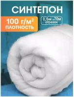 Синтепон, ткань для рукоделия, утеплитель для одежды, 100 г/м2, 1.5х70 м