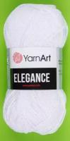 Пряжа YarnArt Elegance белый (117), 88%хлопок/12%металлик, 130м, 50г, 1шт