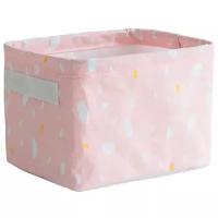 Текстильная корзина для хранения/корзина для игрушек тканевая/корзина для ванной/корзинка для мелочей/органайзер, розовая