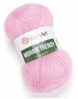 Пряжа для вязания YarnArt Mohair Trendy (ЯрнАрт Мохер Тренди) - 1 моток 127 розовый, полушерсть пушистая, 50% акрил, 50% мохер, 220м/100г
