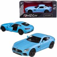 Машинка металлическая Uni-Fortune RMZ City серия 1:32 Mercedes-Benz GT S AMG 2018, инерционная, цвет голубой, двери открываются