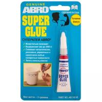 Клей моментальный ABRO Super Glue, многоцелевой, цианоакрилатный, туба 3г, арт. AB-747