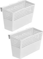 Органайзер для хранения вещей подвесной широкий Лофт, цвет белый, набор 2шт / корзинка с разделителями для мелочей в шкаф для кухни, ванной