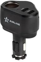 Прикуриватель-разветвитель 1 гнездо + 2xUSB 2.4A+2.4A PRO (AEBD070) AIRLINE AEBD070