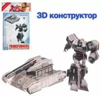 3D конструктор из пенокартона TRANSFORMERS, Мегатрон, 3 листа, Трансформеры, 1 набор