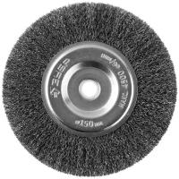 Щетка дисковая (150х12.7 мм: 0.3 мм: витая стальная проволока) для точильно-шлифовального станка Зубр 35185-150_z02 15032557